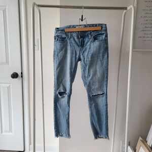 Free People Light Blue Distressed Skinny Jeans